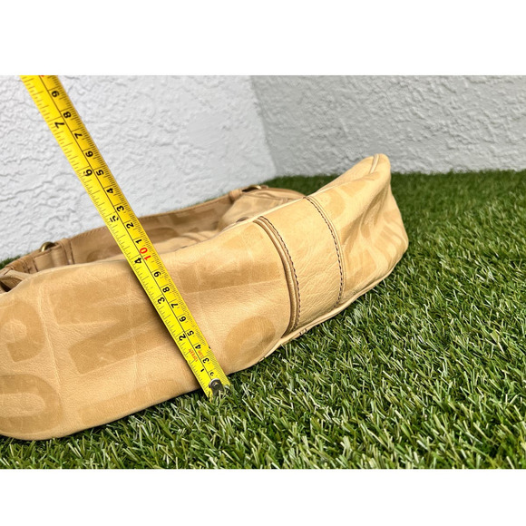 Marc Jacobs Pattern Logo Calf Genuine Leather Tan Large Tote Shoulder Bag - Picture 8 of 17